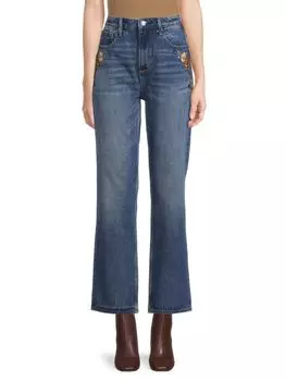 Джинсы Driftwood Stella прямого кроя с вышивкой, medium wash