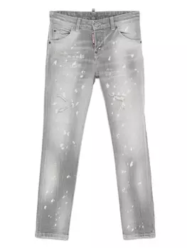Джинсы DSQUARED2 KIDS с потертостями, серый