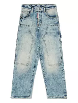 Джинсы DSQUARED2 KIDS с широкими штанинами, синий