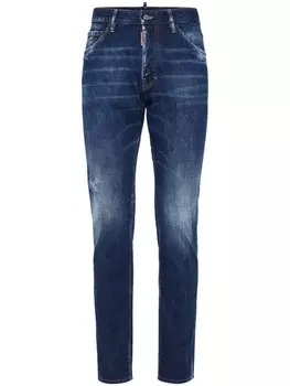 Джинсы DSQUARED2 с эффектом потертостей, синий