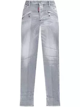 Джинсы DSQUARED2 с эффектом потертости, серый