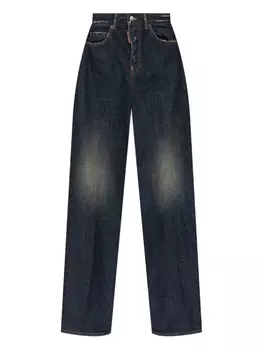 Джинсы DSQUARED2 с потертостями на коленях, синий