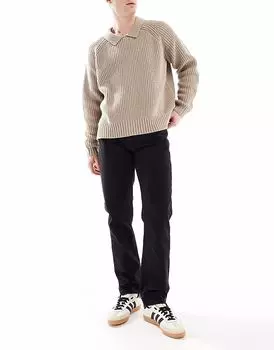 Джинсы DTT прямого кроя, жесткие, черного цвета