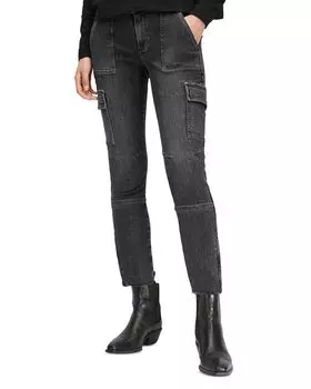 Джинсы Duran Skinny Cargo в вымытом черном цвете ALLSAINTS, цвет Black