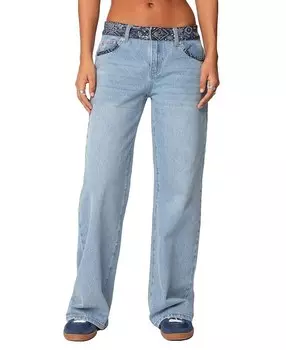 Джинсы Edikted Bandana Bliss с низкой посадкой, синий