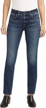 Джинсы Elyse Mid-Rise Straight Leg Jeans L03403ECF335 Silver Jeans Co., цвет Indigo