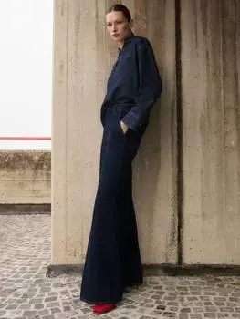 Джинсы emilia с широкими штанинами Mango, цвет Open Blue