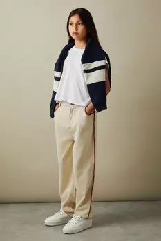 Джинсы Emmefa с контрастной строчкой и необработанным краем Reiss, экрю