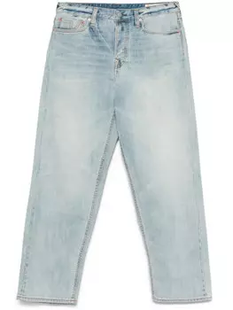 Джинсы EVISU с семью карманами, выбеленные, синий