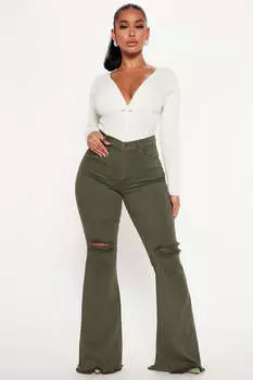 Джинсы Fashion Nova SPP11358OV, оливковый