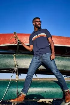 Джинсы FatFace приталенного кроя с эффектом потертости Fat Face, синий