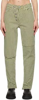 Джинсы Figni в зеленую полоску GANNI