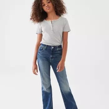 Джинсы flare-fit с высокой посадкой Gap, синий