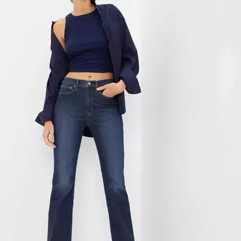 Джинсы flare-fit с высокой посадкой Gap, синий