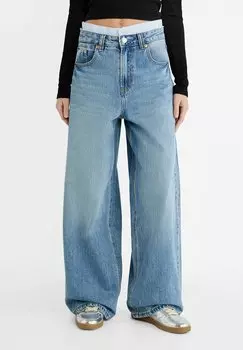 Джинсы Flared SKATER Stradivarius, цвет dark blue denim