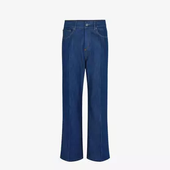 Джинсы Francisco прямого кроя с высокой талией и контрастной строчкой Soeur, синий