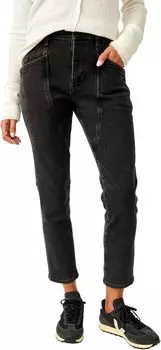 Джинсы Free People Beacon Mid Rise Slim Crop, цвет Black Quartz