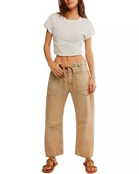 Джинсы Free People Moxie Low Slung Pull-On Barrel, цвет Cowboy