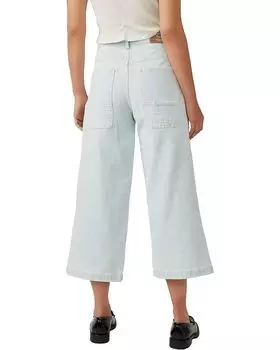 Джинсы Free People Piper Mid-Rise Crop Wide Leg, цвет Bleach Bloom