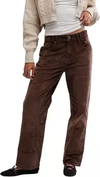 Джинсы Free People Risk Taker Cord Straight, цвет Chocolate Truffle