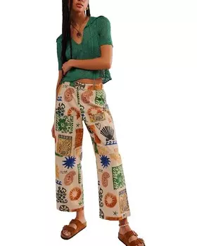 Джинсы Free People Seaside Pull-On Pant, цвет Ivory Combo/Summer