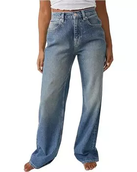 Джинсы Free People Tinsley Baggy High-Rise Skinny, цвет Hazey Blue