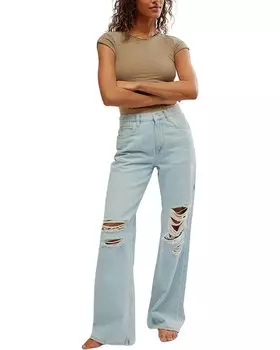 Джинсы Free People Tinsley Baggy High-Rise Skinny, цвет Ripper