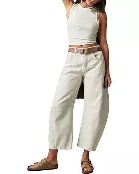 Джинсы Free People We The Free Good Luck Mid-Rise Barrel Jeans, цвет Milk