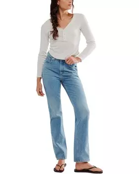Джинсы Free People Xena Slim Straight, цвет Union Blue