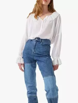 Джинсы French Connection Palmira с двухцветными нашивками, светло-средняя стирка