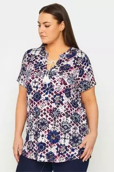 Джинсы футболка с завязками на шее Evans, синий