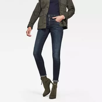 Джинсы G-Star Lynn Zipper Mid Waist Skinny, синий