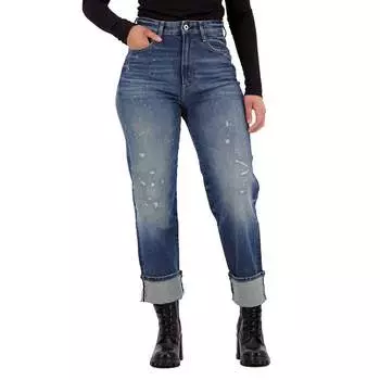 Джинсы G-Star Tedie Ultra-High Waist Straight Turn Up Raw Edge Ankle, синий