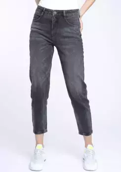 Джинсы GANG Mom "94ORA", застежка на 2 пуговицы, укороченная длина штанин, серый