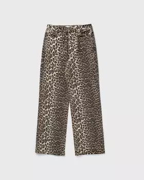 Джинсы Ganni Print Denim Izey, цвет leopard