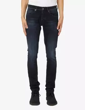 Джинсы George сине-черного цвета с потертостями Dondup, синий