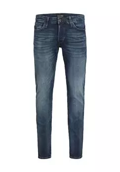 Джинсы Glenn, приталенные, стрейч, стирка, мужские JACK & JONES, цвет Blue Denim