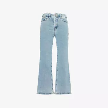 Джинсы Good American с расклешенным прямым кроем, синий