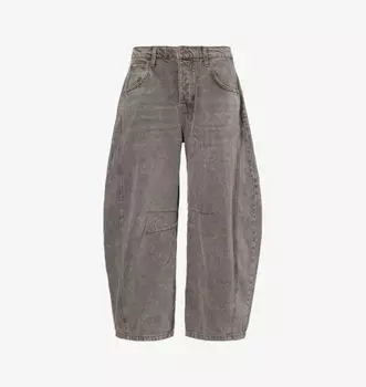 Джинсы Good luck с пятью карманами, средней посадки, с эффектом «баллон» из денима Free People, серый