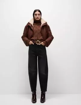 Джинсы Grazer с высокой талией и зауженными щиколотками Marks & Spencer, черный