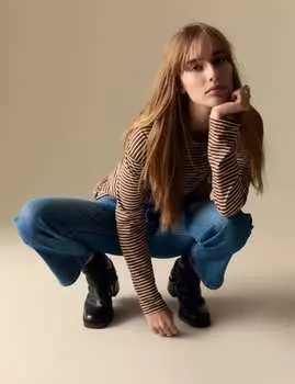 Джинсы Grazer со средней посадкой и прямыми штанинами Per Una, индиго