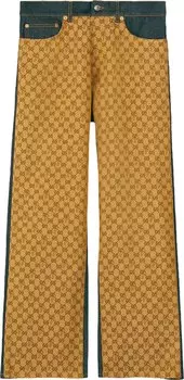 Джинсы Gucci x Palace GG-P Pattern Baggy Jeans Dark Blue, синий