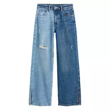 Джинсы H&amp;M Color-block Wide Fit, голубой/синий