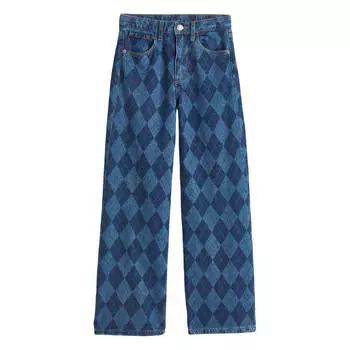 Джинсы H&amp;M Harlequin-patterned Wide Fit, синий/темно-синий