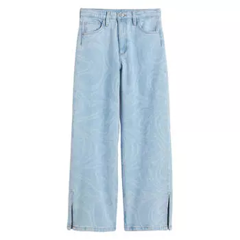 Джинсы H&amp;M Patterned Wide Fit, голубой