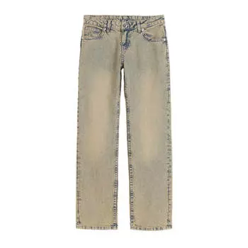 Джинсы H&M Straight Low, бежевый