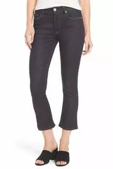 Джинсы Harper In Corps High Rise Crop Baby Kick Flare темно-синего цвета Hudson