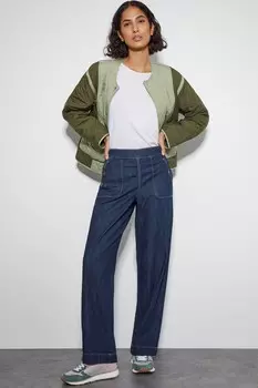 Джинсы Harper короткие, с высокой талией, широкие, 100% хлопок Monsoon, синий