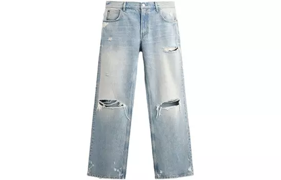 Джинсы Harry Lambert Co-brand Unisex Light Blue Zara, светло-голубой