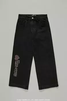 Джинсы Hello Kitty со стразами для девочек Forever 21, черный